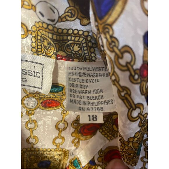 Vintage La Chime classic women’s gemstone GoldLink pattern silky Blouse, S/18 - Picture 6 of 6